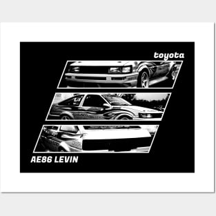 TOYOTA COROLLA AE86 LEVIN D1GP Black 'N White Archive 2 (Black Version) Posters and Art